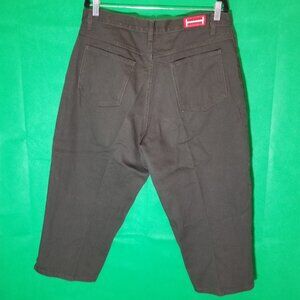 Halston Jeanswear Olive Green Copped Jeans Women's Size 14 Retro Streetwear